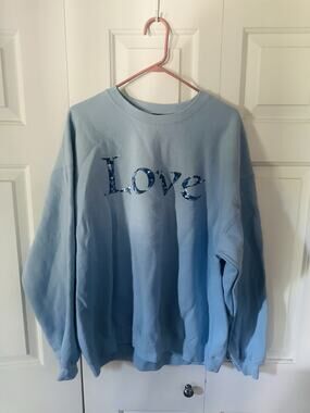 Light Blue Sweatshirt Love